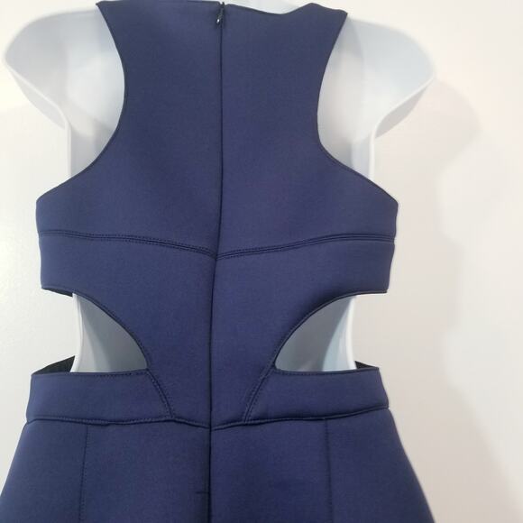 Hunter Bell Women size 6 Navy Blue Cutout Midi Bodycon Dress Sleeveless - Picture 12 of 16